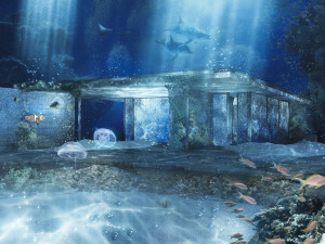 Barcelona Pavillon - unter Wasser