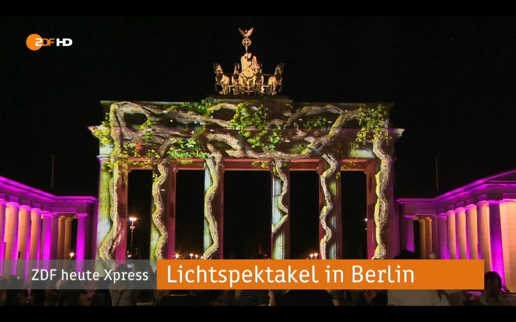ZDF zeigt Video Projektion Brandenburger Tor